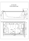 Акриловая ванна Orans 62115L0 170x100 , изображение 3
