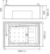 Акриловая ванна Orans 65105R0 180x120 , изображение 7
