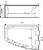 Акриловая ванна Orans 65100XR 170x120 , изображение 9