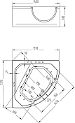 Акриловая ванна Orans 62118M0 140x140 , изображение 6