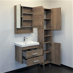Фото Зеркало-шкаф Comforty Никосия 60 дуб темный