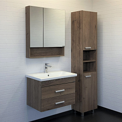 Фото Зеркало-шкаф Comforty Никосия 70 дуб темный