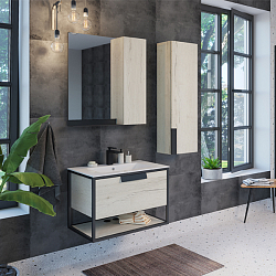 Фото Тумба с раковиной Comforty Бонн 75 графит/дуб дымчатый