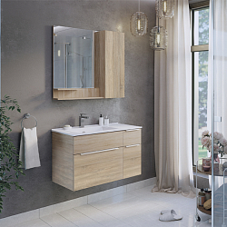 Фото Тумба с раковиной Comforty Варна 90 дуб сонома