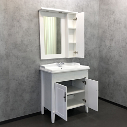 Фото Тумба с раковиной Comforty Палермо 80 белый глянец