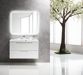 Фото Тумба под раковину BelBagno Vittoria 100 подвесная, bianco opaco