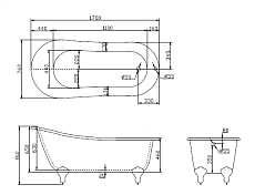 Акриловая ванна BelBagno BB06-1700 170х76 , изображение 3