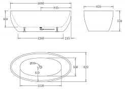 Изображение Акриловая ванна BelBagno BB69-1700-W0 170х82 Акриловая ванна BelBagno BB69-1700-W0 170х82 , изображение 4