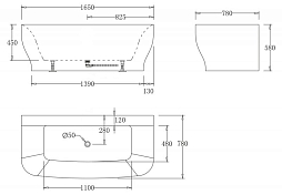 Акриловая ванна BelBagno BB74-1650-W0 165х78 , изображение 3