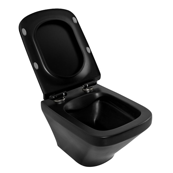 Унитаз подвесной BelBagno Sela безободковый, черный , изображение 5
