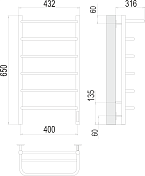 Полотенцесушитель электрический Terminus Полка П6 40х65 , изображение 3