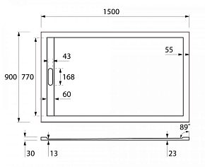 Фото Поддон для душа Cezares TRAY-AS-AH-150/90-30-W