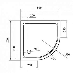 Фото Поддон для душа Cezares TRAY-M-R-80-550-35-W