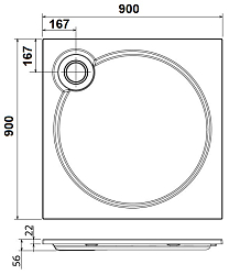 Фото Поддон для душа Cezares TRAY-S-A-90-56-W