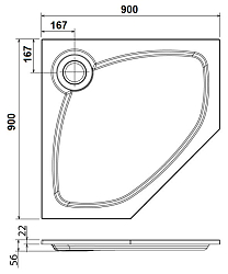 Фото Поддон для душа Cezares TRAY-S-P-90-56-W
