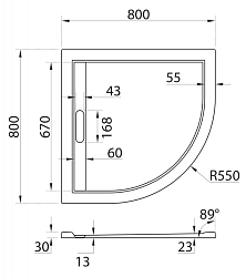 Фото Поддон для душа Cezares TRAY-AS-R-80-30-W
