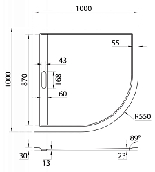 Фото Поддон для душа Cezares TRAY-AS-R-100-30-W