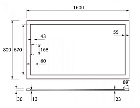 Фото Поддон для душа Cezares TRAY-AS-AH-160/80-30-W