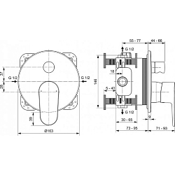 Фото Смеситель Ideal Standard Cerafine A7350XG для ванны с душем, черный матовый