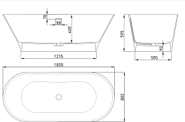 Изображение Ванна из искусственного камня Salini Mona 102911G 180х80 Ванна из искусственного камня Salini Mona 102911G 180х80 , изображение 4