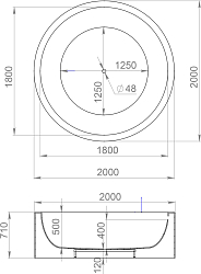 Фото Ванна из искусственного камня Salini Isola 101111G 200х200