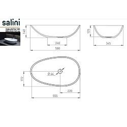 Фото Раковина Salini Callista 1101101G 58 см
