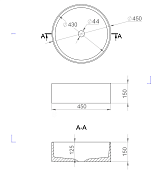 Изображение Раковина Salini Armonia 130112SM 45 см матовая Раковина Salini Armonia 130112SM 45 см матовая , изображение 3