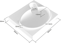 Изображение Раковина СанТа Сатурн 60x55 Раковина СанТа Сатурн 60x55 , изображение 4