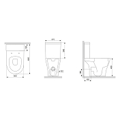 Унитаз-компакт Damixa Sirius DX86C8600SC безободковый , изображение 9