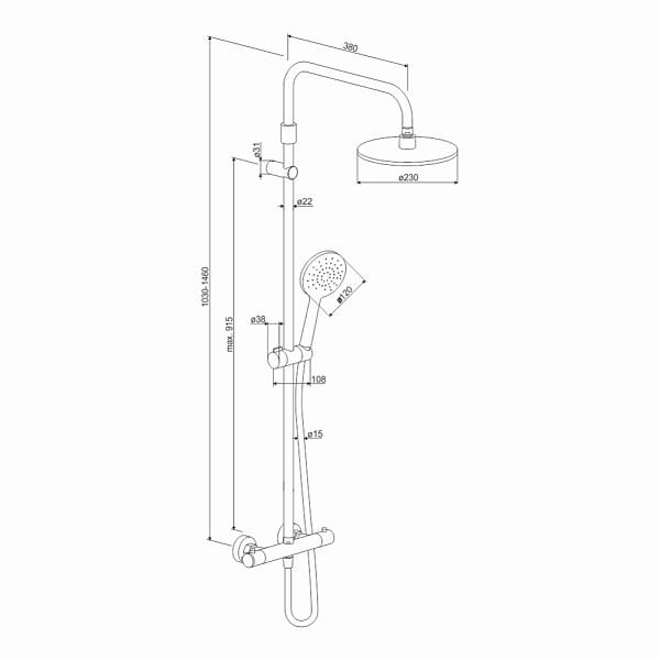 Душевая стойка Damixa Option DX218091000 , изображение 8