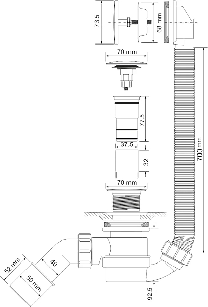 Слив-перелив для ванны Эстет McAlpine ФР-00006392 , изображение 5