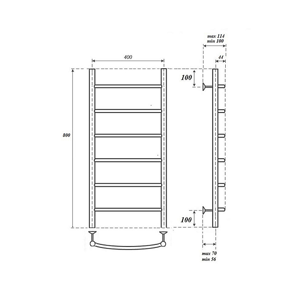 Полотенцесушитель электрический Point Афина П6 80х40 хром , изображение 4