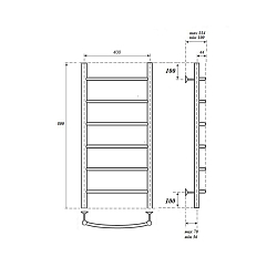 Фото Полотенцесушитель электрический Point Афина П6 80х40 хром