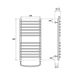 Фото Полотенцесушитель электрический Point Альфа П12 80х40 хром