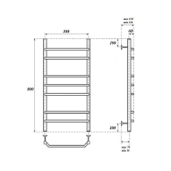 Фото Полотенцесушитель электрический Point Венера П7 80х50 хром