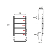 Полотенцесушитель электрический Point Ника П4 60х40 хром , изображение 3
