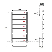 Полотенцесушитель электрический Point Ника П6 80х40 хром , изображение 3