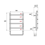 Полотенцесушитель электрический Point Ника  П4 60х50 хром , изображение 3