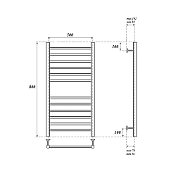 Фото Полотенцесушитель электрический Point Аврора П12 80х50 хром