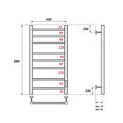 Полотенцесушитель электрический Point Аврора П8 80х40 черный , изображение 3