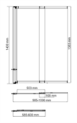 Фото Шторка на ванну Wasserkraft Dill 61S02-100WS