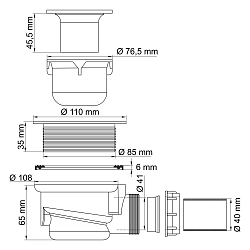 Фото Сифон для поддона Wasserkraft D455