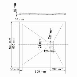Фото Поддон для душа Wasserkraft Aller 10T03 90x90