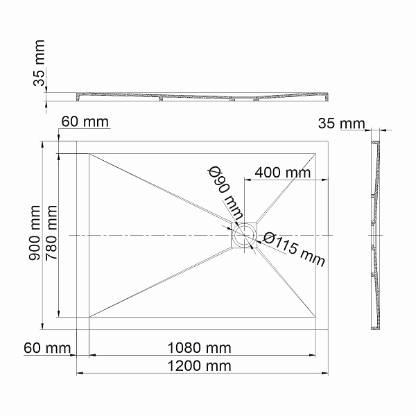 Поддон для душа Wasserkraft Aller 10T07 120x90 , изображение 2