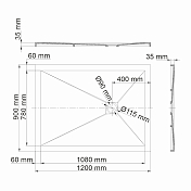 Изображение Поддон для душа Wasserkraft Aller 10T07 120x90 Поддон для душа Wasserkraft Aller 10T07 120x90 , изображение 2
