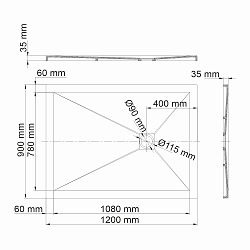 Фото Поддон для душа Wasserkraft Aller 10T07 120x90