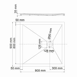 Фото Поддон для душа Wasserkraft Dill 61T03 90x90
