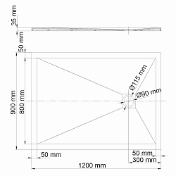 Фото Поддон для душа Wasserkraft Dill 61T07 120x90