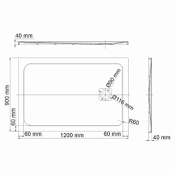Фото Поддон для душа Wasserkraft Neime 19T07 120x90