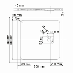 Фото Поддон для душа Wasserkraft Rhin 44T03 90x90